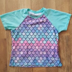 Mermaid Short Sleeve Rashguard Swim Shirt Girls Size 10-12 Plus‎